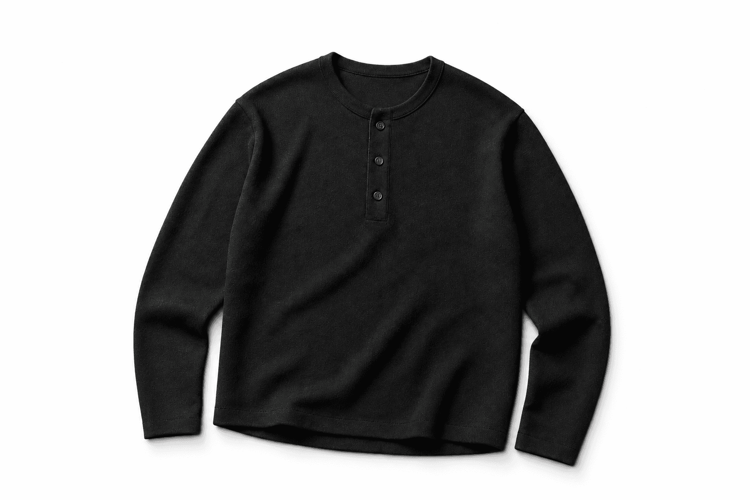 Black wool henley